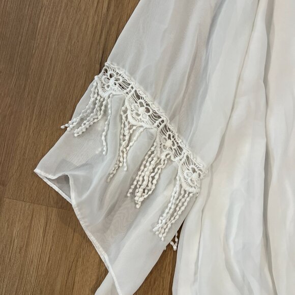 ALYX White Blouse Long Sleeve Top Women's Shirt Size Small Boho - Picture 4 of 6